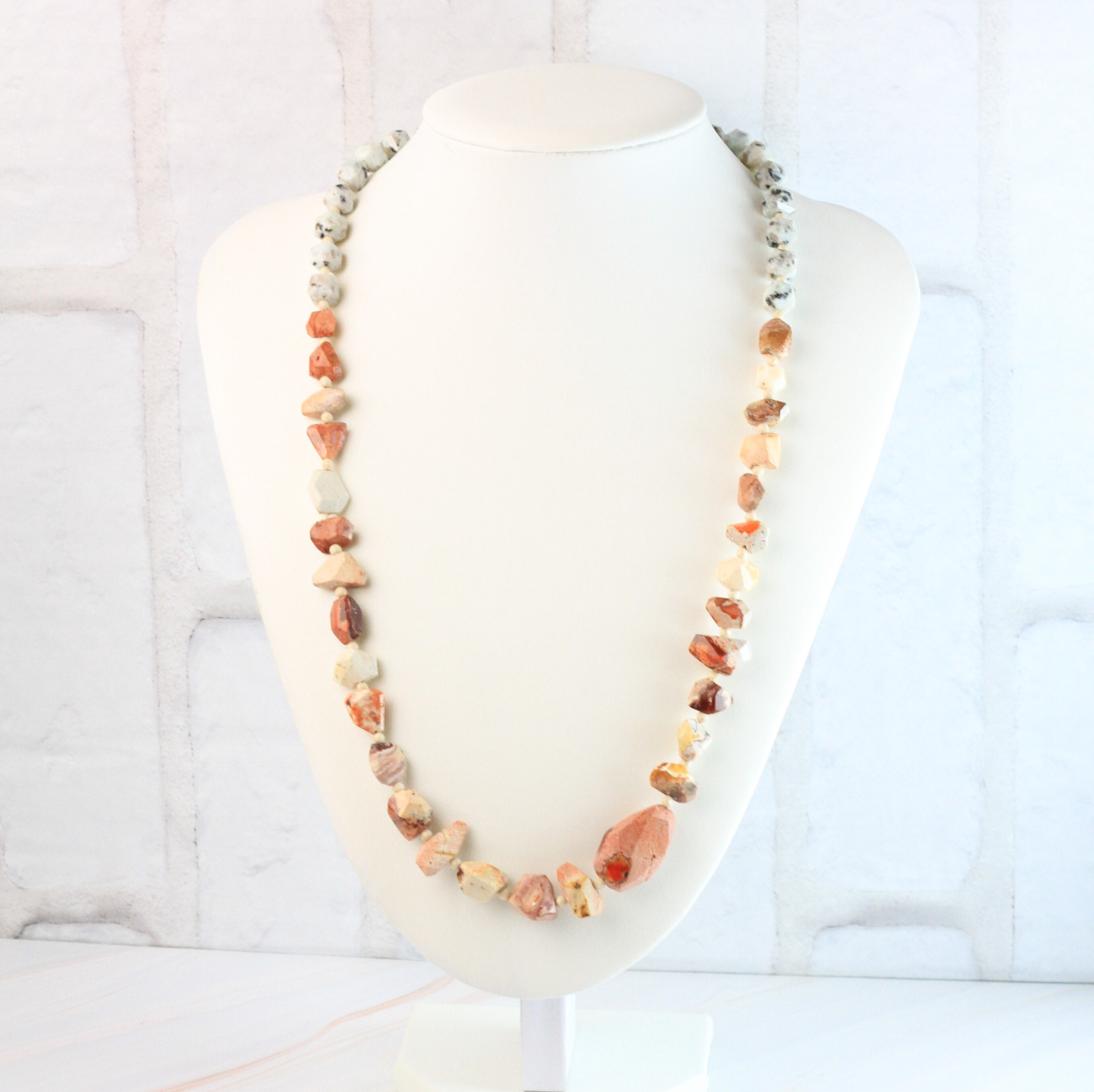 【希少】カンテラオパール　結晶　セサミジャスパー　ロングネックレス