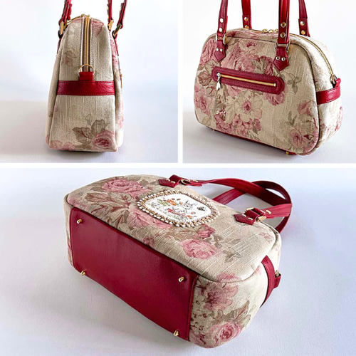 新品 JAZZERCISE 花柄ボストンバッグ 新品 JAZZERCISE 花柄ボストンバッグ