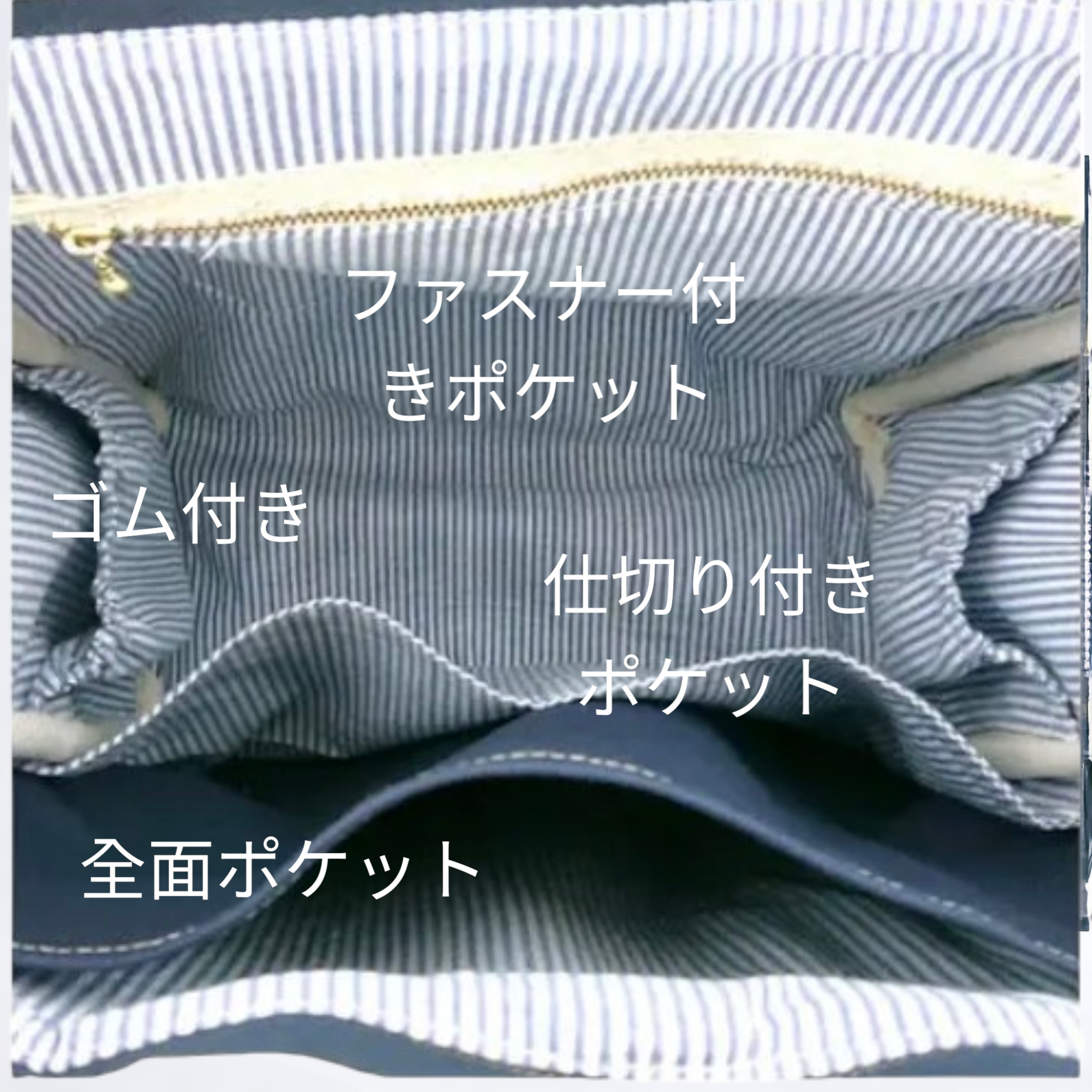 A4ファイル対応8号黒帆布とベージュ合皮の四角いリュック＋バックF-2（ふた付き）（3way）