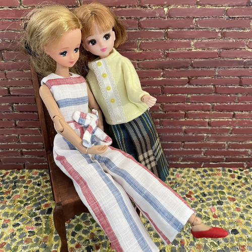 リカちゃん服  小花柄オールインワン 22cmドール用 選べる3カラー小花柄ワンピース リカちゃん 服