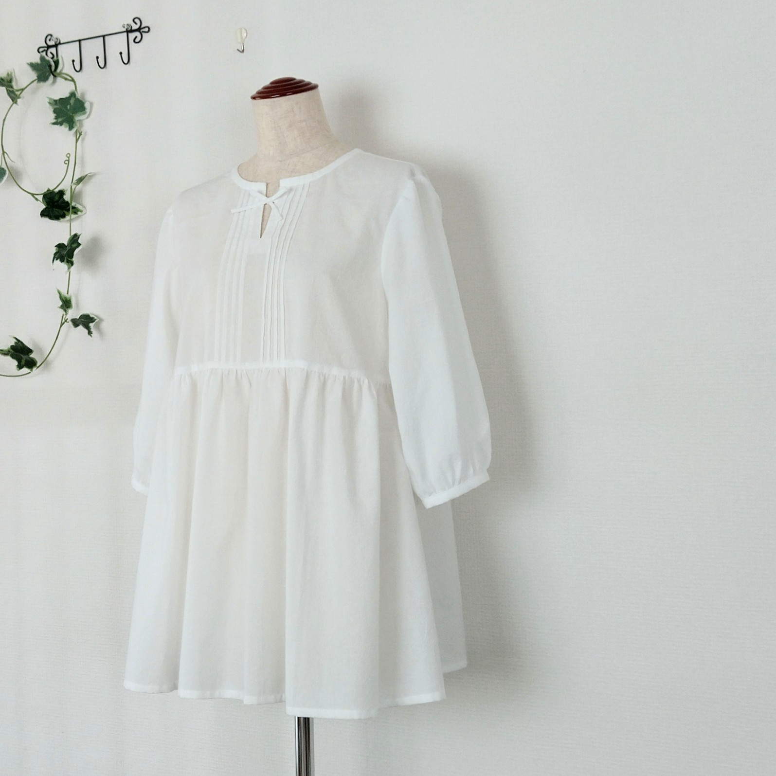 【送料無料】綿ローンピンタックのティアードチュニック