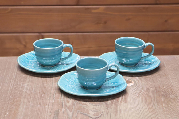 ◇カップ＆ソーサー・トルコブルー◇ ティーカップ 森嶌技巧（m-gikou