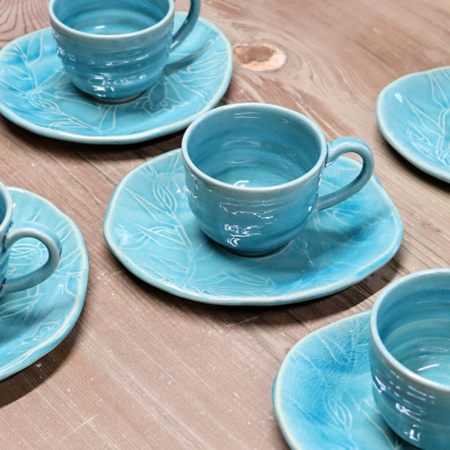 ◇カップ＆ソーサー・トルコブルー◇ ティーカップ 森嶌技巧（m-gikou