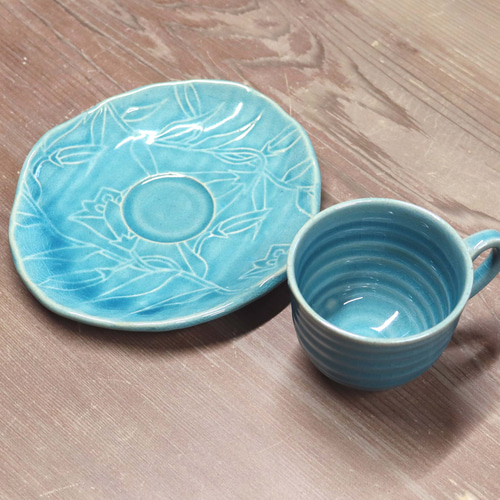 ◇カップ＆ソーサー・トルコブルー◇ ティーカップ 森嶌技巧（m-gikou