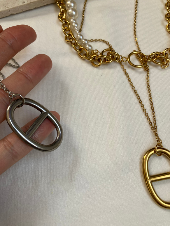 ーアンカーモチーフネックレスー　サージカルステンレス　アンカーチェーン　チェーンネックレス 10枚目の画像