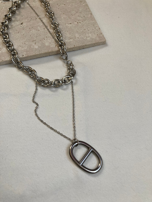 ーアンカーモチーフネックレスー　サージカルステンレス　アンカーチェーン　チェーンネックレス 8枚目の画像