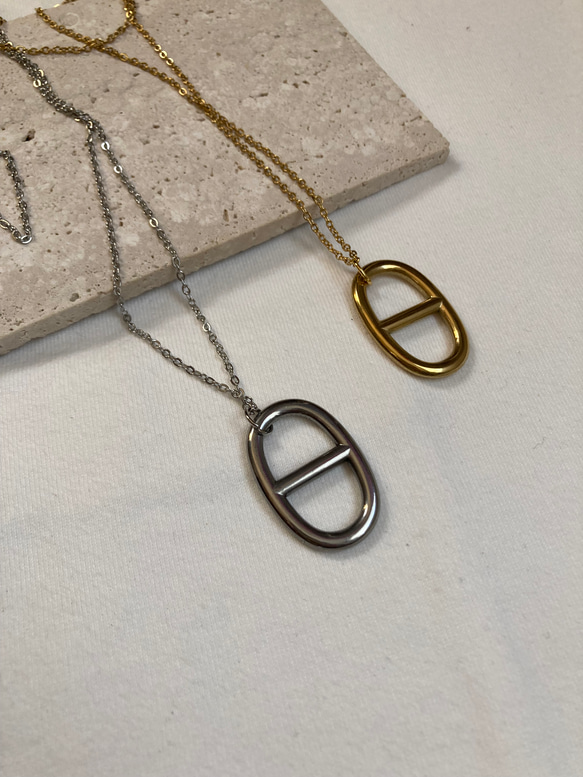 ーアンカーモチーフネックレスー　サージカルステンレス　アンカーチェーン　チェーンネックレス 13枚目の画像