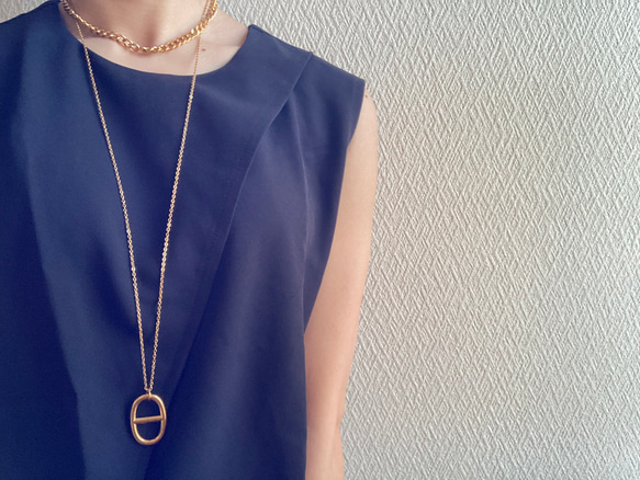 ーアンカーモチーフネックレスー　サージカルステンレス　アンカーチェーン　チェーンネックレス 2枚目の画像