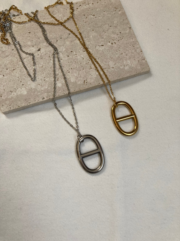 ーアンカーモチーフネックレスー　サージカルステンレス　アンカーチェーン　チェーンネックレス 1枚目の画像