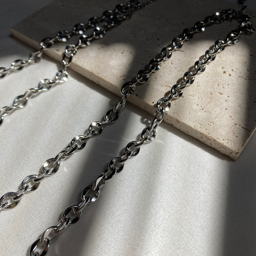 ーdesign oval chain necklaceー サージカルステンレス チェーン