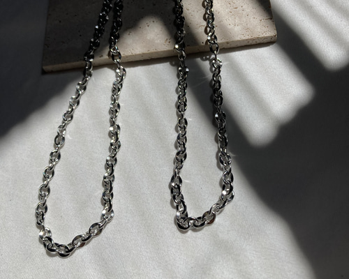 ーdesign oval chain necklaceー サージカルステンレス チェーン