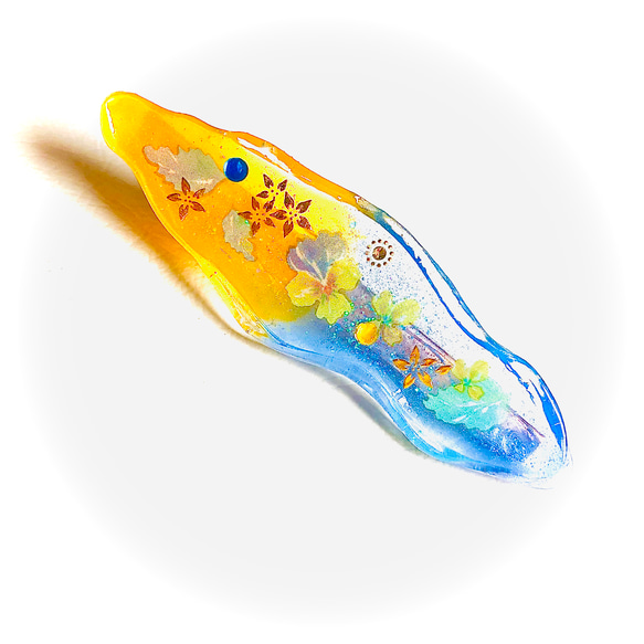 ☆ツートンクリップ☆ 黄色 青 イエロー ブルー 髪飾り アクセサリー