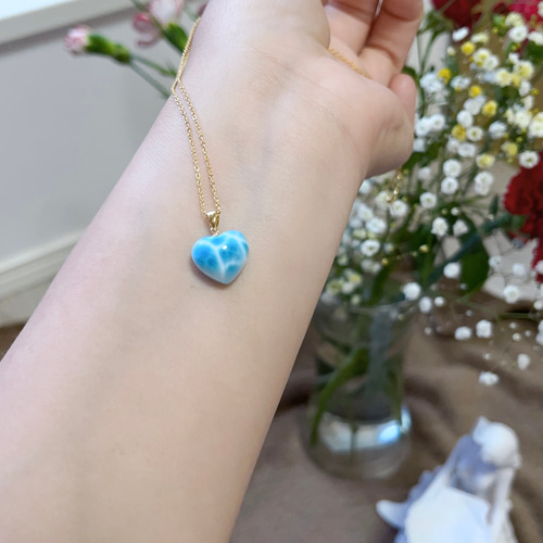 ☆天然☆ラリマーのハートペンダント