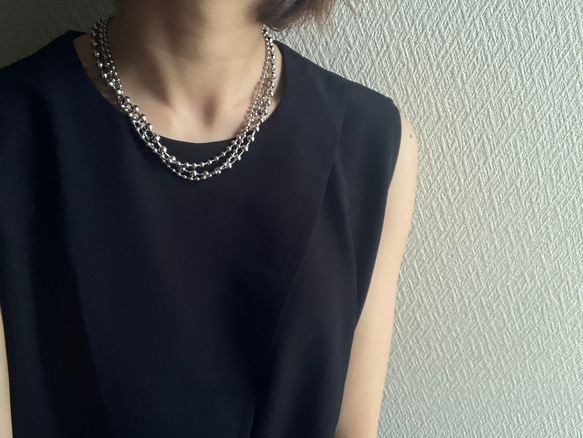 ーKarabiner ボールチェーンネックレスー　ボールチェーン　ボールチェーンネックレス　サージカルステンレス 1枚目の画像