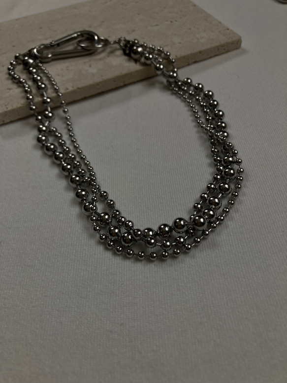 ーKarabiner ボールチェーンネックレスー　ボールチェーン　ボールチェーンネックレス　サージカルステンレス 7枚目の画像