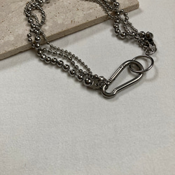 ーKarabiner ボールチェーンネックレスー　ボールチェーン　ボールチェーンネックレス　サージカルステンレス 2枚目の画像