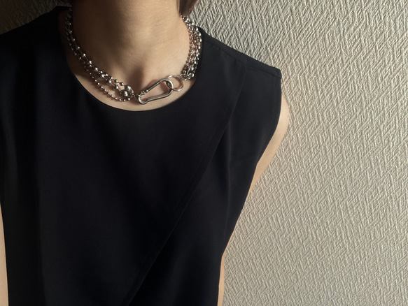 ーKarabiner ボールチェーンネックレスー　ボールチェーン　ボールチェーンネックレス　サージカルステンレス 3枚目の画像