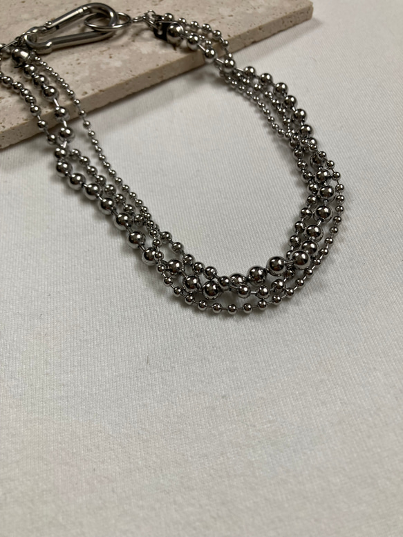 ーKarabiner ボールチェーンネックレスー　ボールチェーン　ボールチェーンネックレス　サージカルステンレス 5枚目の画像