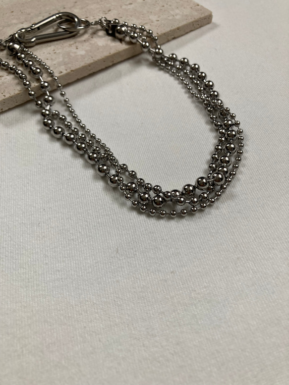 ーKarabiner ボールチェーンネックレスー　ボールチェーン　ボールチェーンネックレス　サージカルステンレス 6枚目の画像