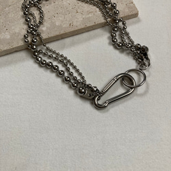 ーKarabiner ボールチェーンネックレスー　ボールチェーン　ボールチェーンネックレス　サージカルステンレス 4枚目の画像