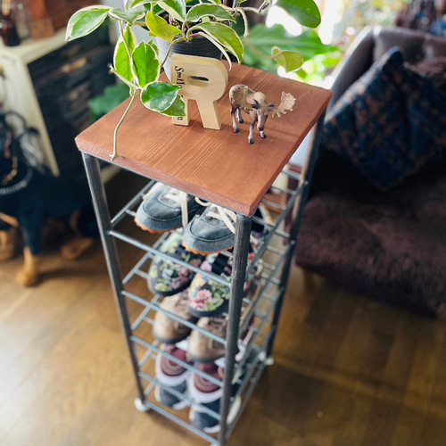 アイアンラック 6段シェルフ アイアン家具 シューズラック