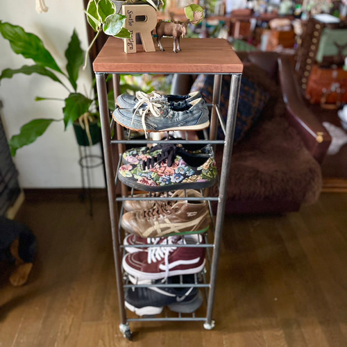 マルチラック シューズラック 男前シェルフ アイアン家具