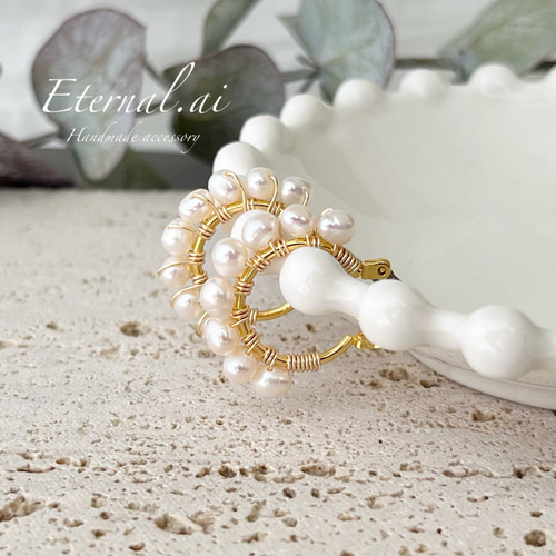 No.299 淡水パール×フープピアス 【ピアス】【イヤリング】 ピアス 