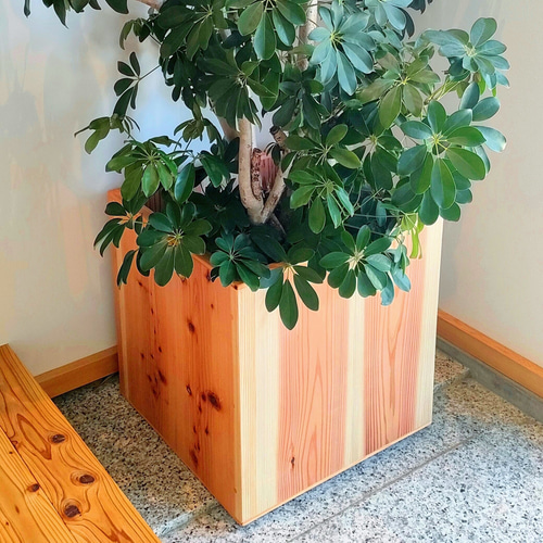 木製 プランターカバー（8~14号）】天然木 無垢材 植木鉢カバー 植物