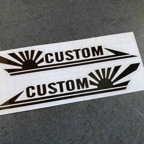 日章【 CUSTOM カスタム 】職人 旧車會 トラック デコトラ ステッカー 