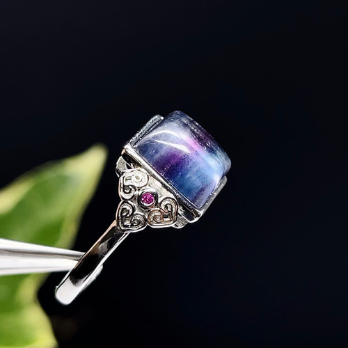 人気定番の 指輪 リング フローライト 蛍石 指輪 【高品質】87 天然石 アクセサリー