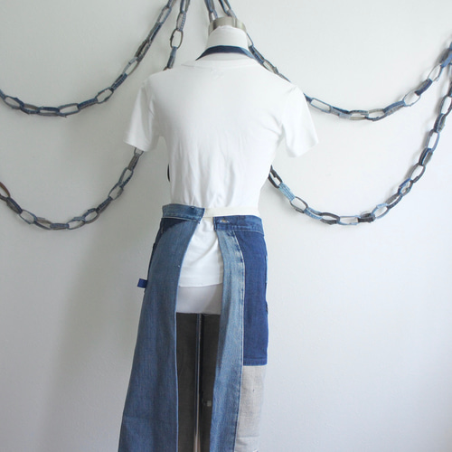 ap-233 パッチワークデニムエプロン エプロン C d c『デニット工房