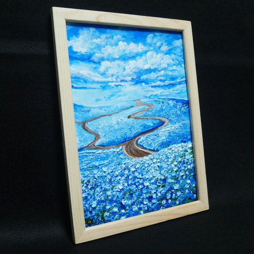 油絵 絵画 紫陽花畑の道 - HR | minne 国内最大級の