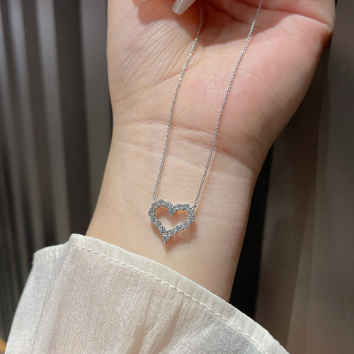 18. テイクアップ K18 ネックレス＆ピアス ハート ダイヤ