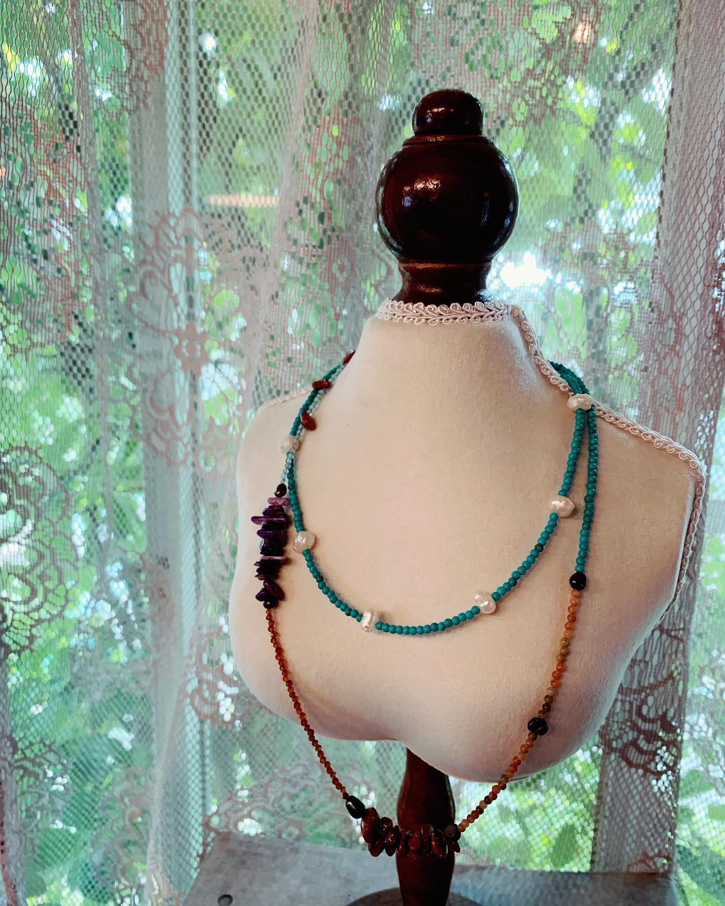 ターコイズ　ツーウェイロングネックレス