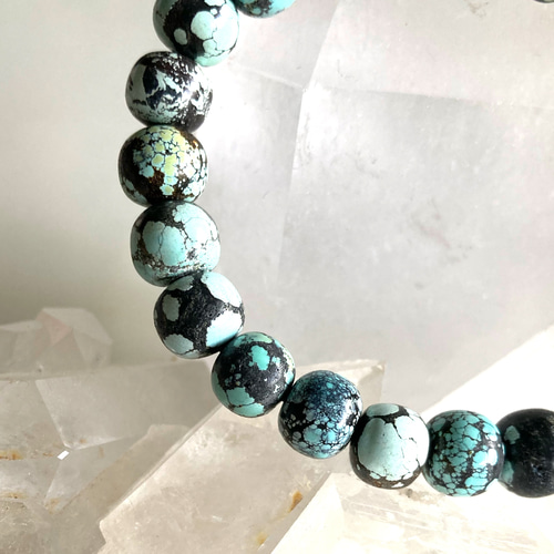 インディアンのお守り石♪】ターコイズ♪ボタン型天然石ブレスレット