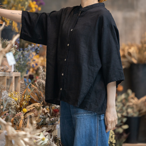 SETTENリネン 黒 ブラウスゆったり ブランドからさがす,setten | ambience