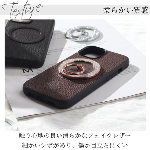 iphone ケース レザー リング付き マグセーフ 大人可愛い へび柄 iphone ケース リング付き 16 15 14 13 12 11 se マグセーフ