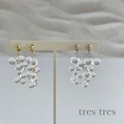 ゴールド◆しずくビーズのシンプルピアス/イヤリング◆春夏ピアス クリア ドロップ 水滴 ナチュラル 透明 つぶつぶ 3枚目の画像