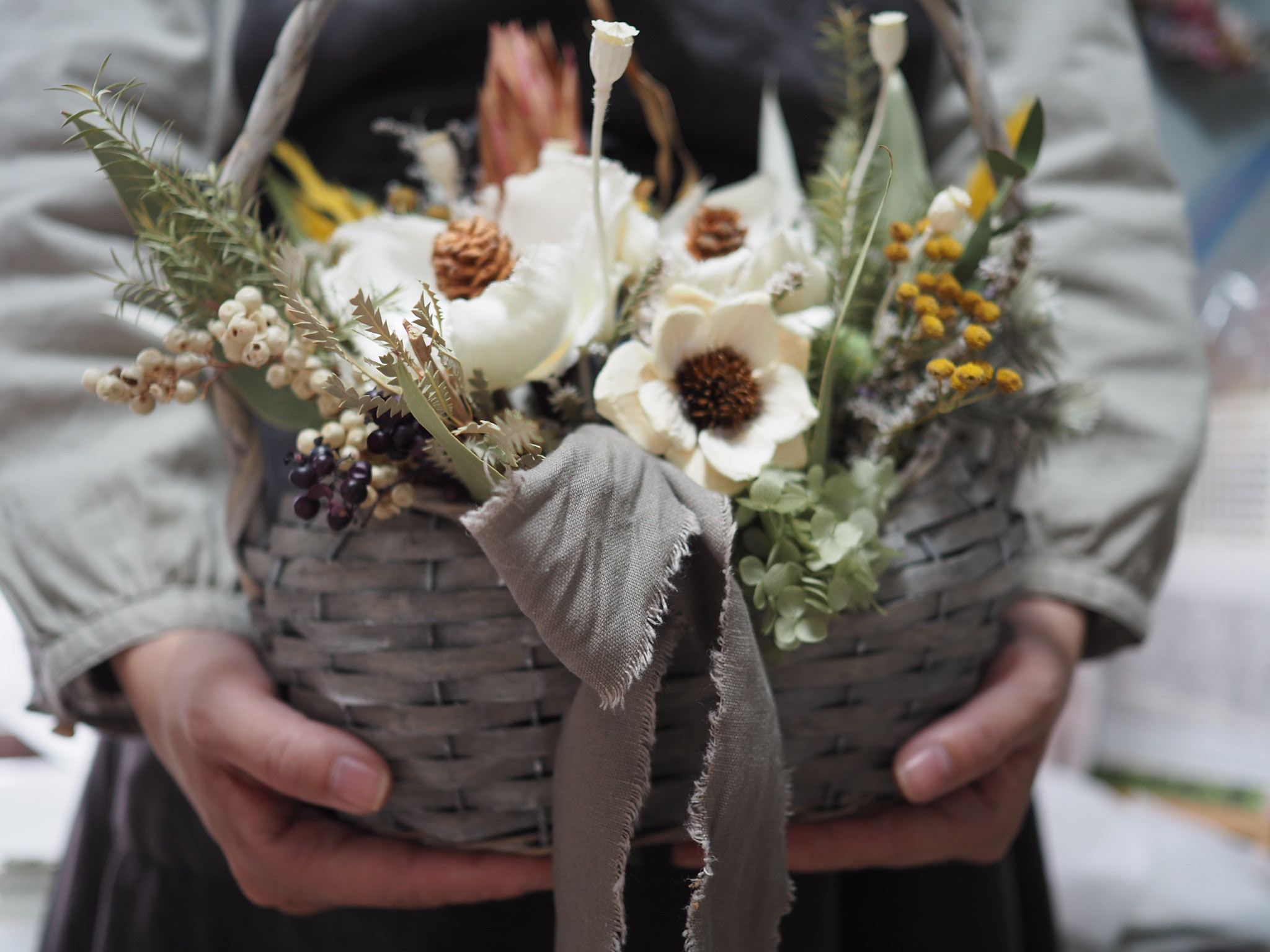 パームフラワーバスケット