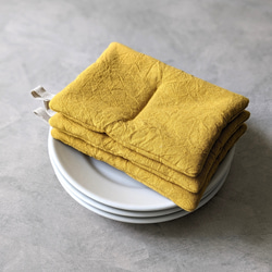 【鍋つかみ・ポットマット／梔子くちなし】　おうち時間・おうちカフェ　 2枚目の画像