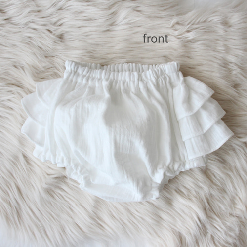 天使の羽スタイ&ふりふりフリルパンツset（white）◇ ファースト