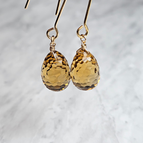 14kgf ビアクォーツのピアス ピアス（フック・チェーン） cherrykomm 