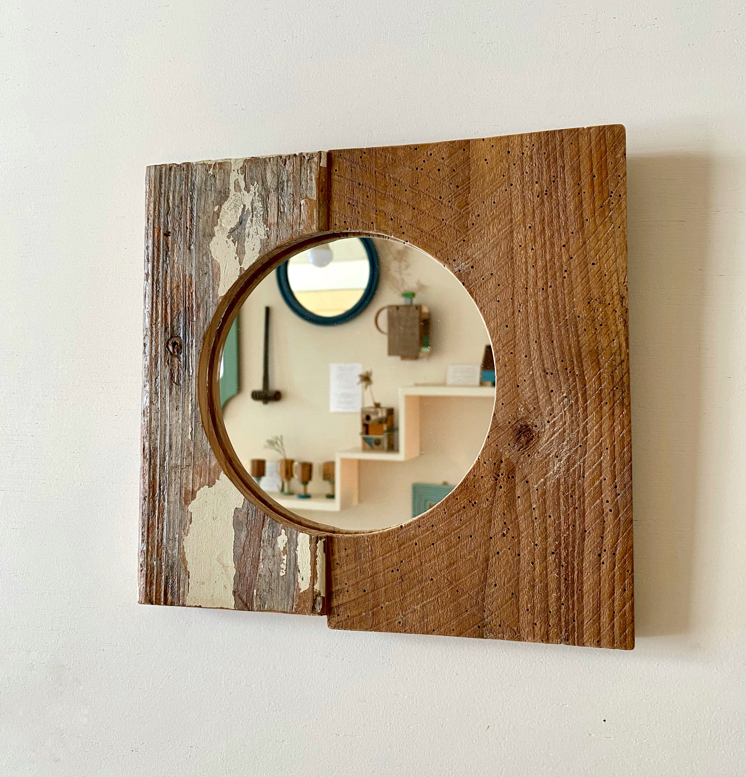 ミラー　『scrap wood bicolor mirror』