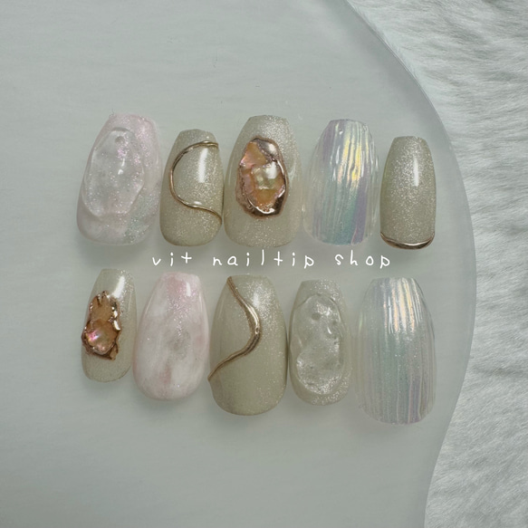 ネイルチップ/ニュアンスネイル/ブライダルネイル/マグネットネイル