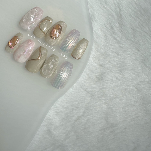 ネイルチップ/ニュアンスネイル/ブライダルネイル/マグネットネイル