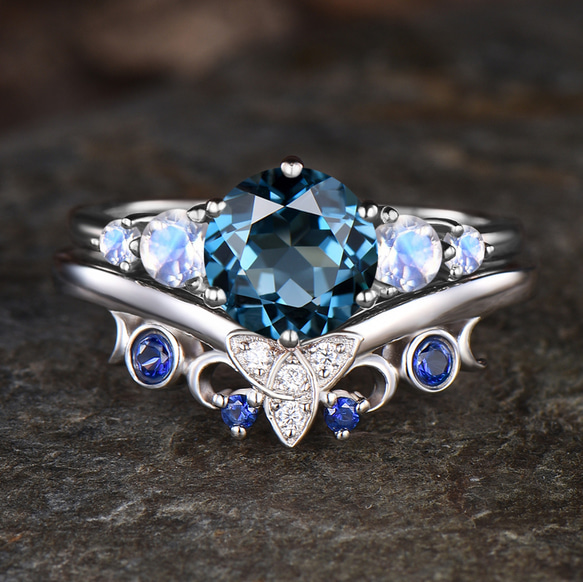 12月の誕生石 天然ロンドンブルートパーズ リング 6月の誕生石