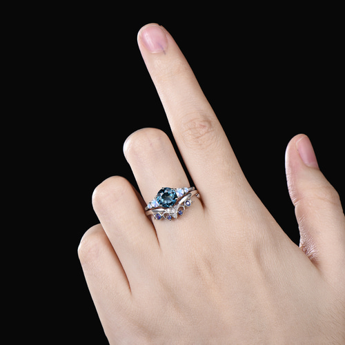 12月の誕生石 天然ロンドンブルートパーズ リング 6月の誕生石