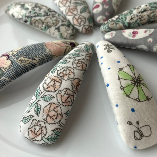 パッチンピン 大・オーバル 1個 （リバティプリント） ヘアピン 服屋