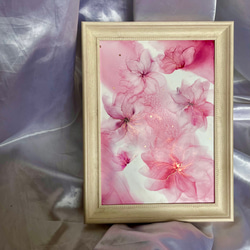 ミクストメディア　アクリル画　テクスチャーアート　花　抽象画　原画　インテリア テクスチャーアート アクリル画 抽象画 恋愛運 風水 インテリア