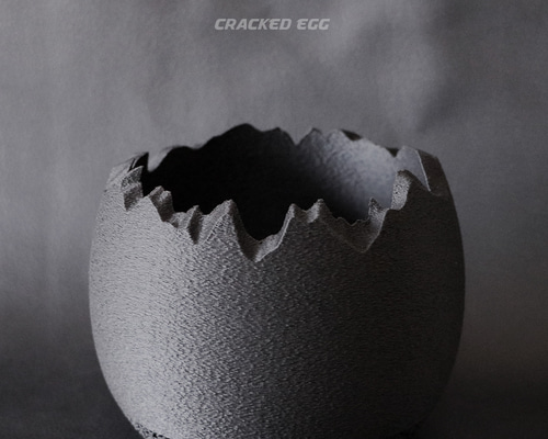 塊根植物 鉢 植木鉢 Adv-009(100×85) Cracked egg プラ鉢 多肉 作家鉢